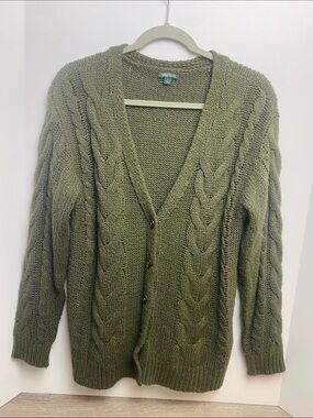 wild fable Olive Green Cable Knit Cardigan